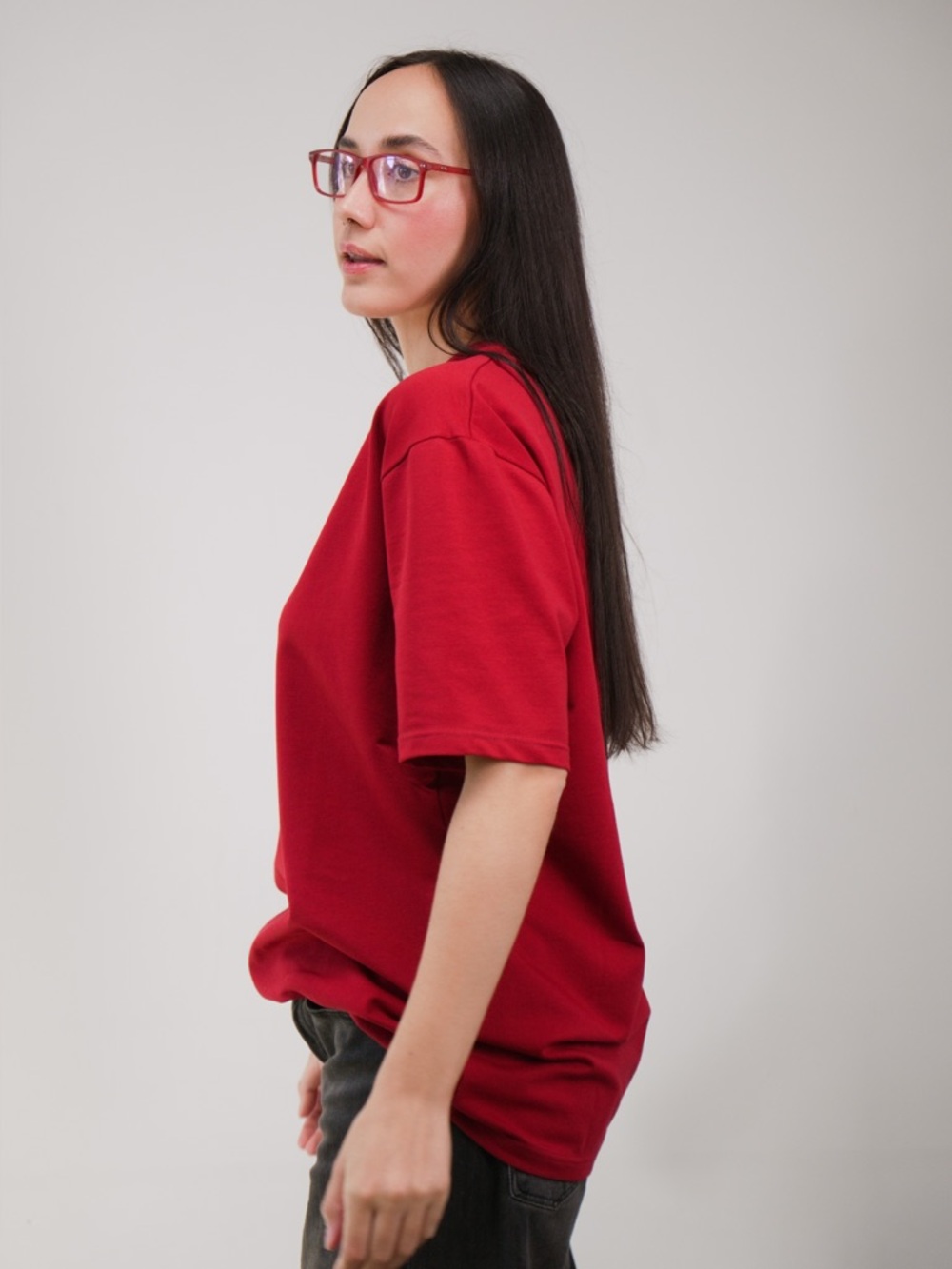 Classic Red Crewneck Unisex Tee